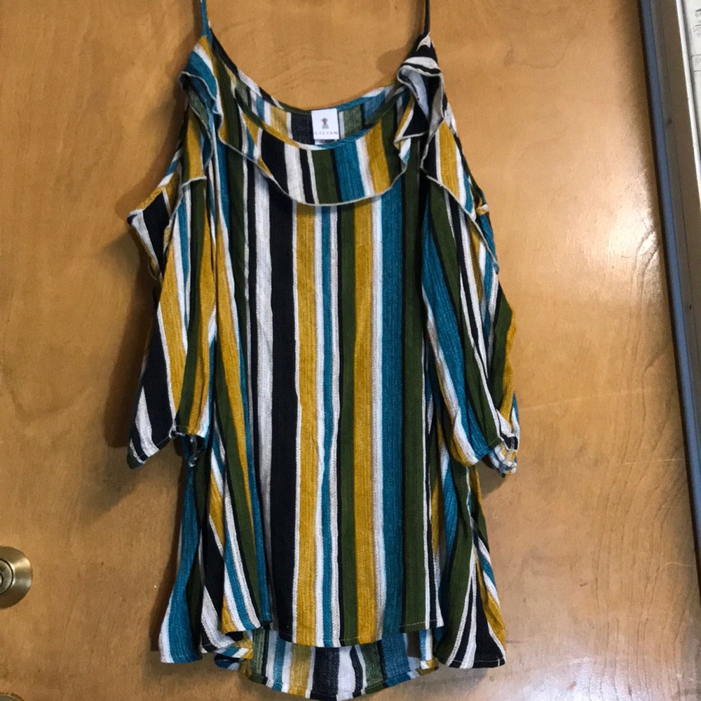 Multicolor off the shoulder top